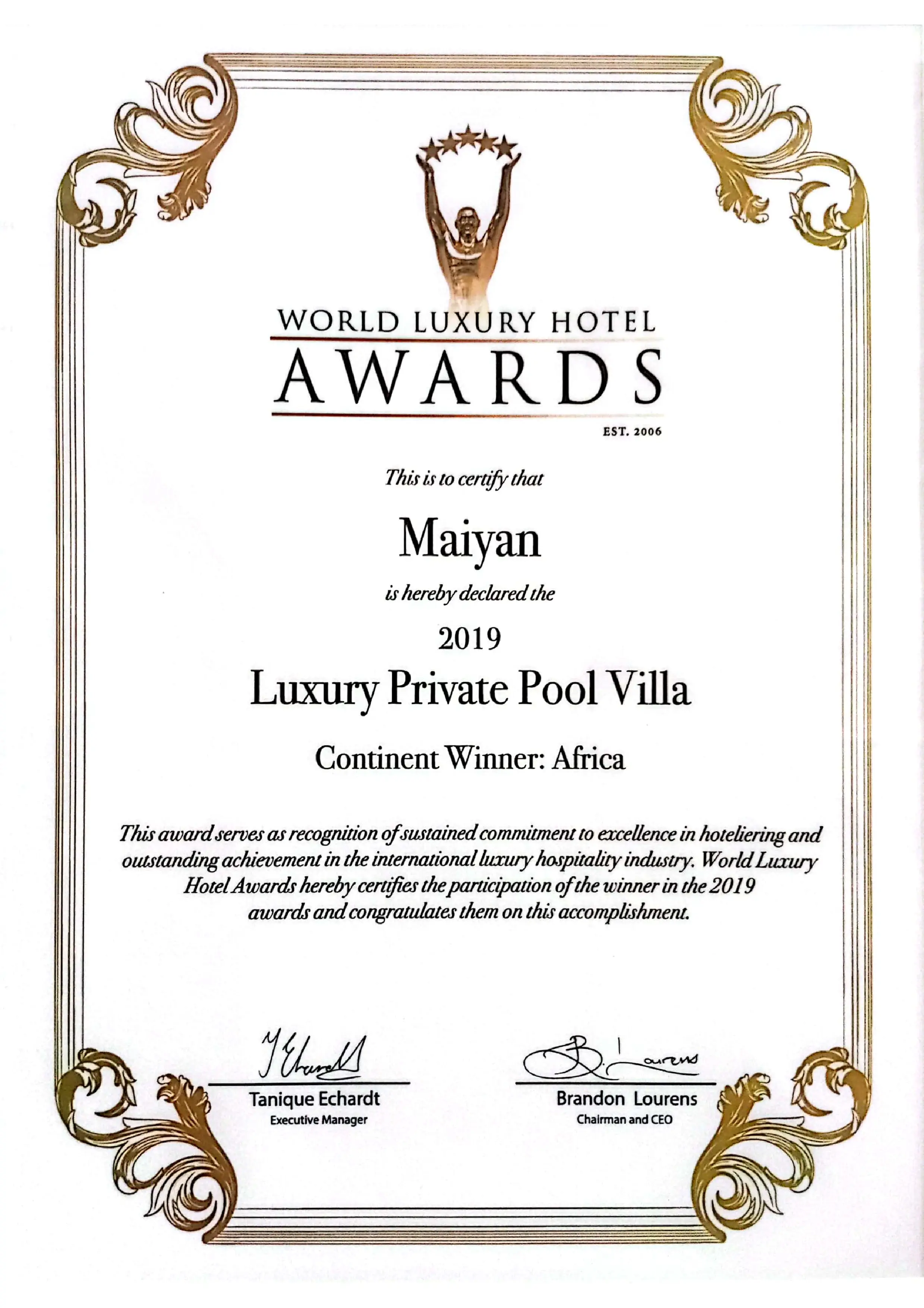 Eco-Friendly Hospitality Award