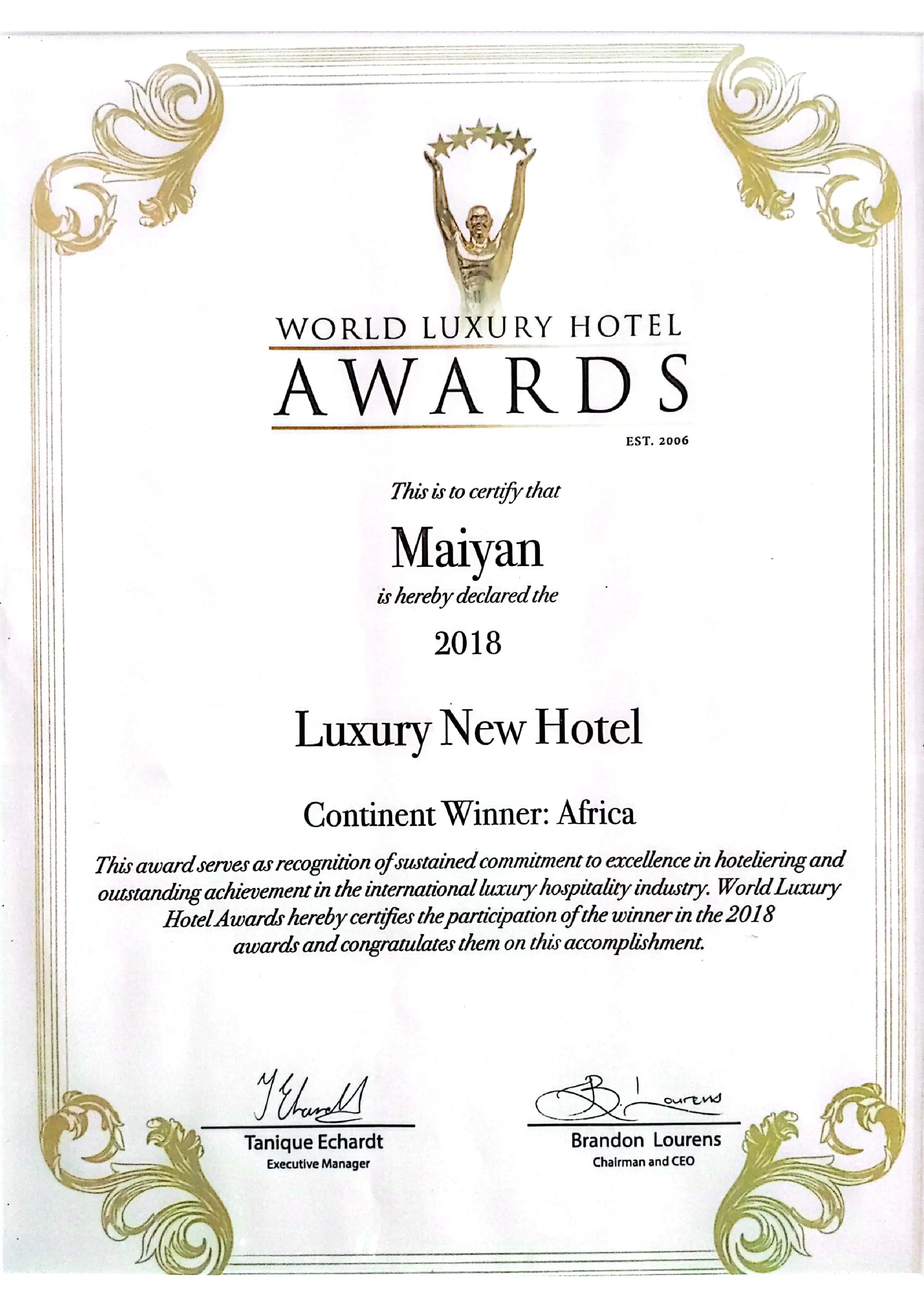 Travelers’ Choice Award